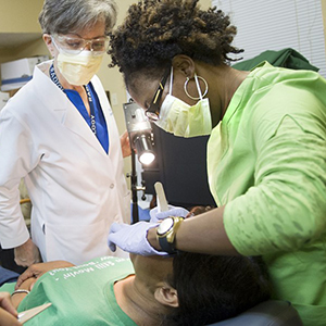Patient receiving dental care