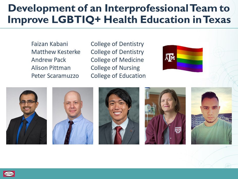 Development - Interprofessional team - improve LGBTIQplus - health education - Texas